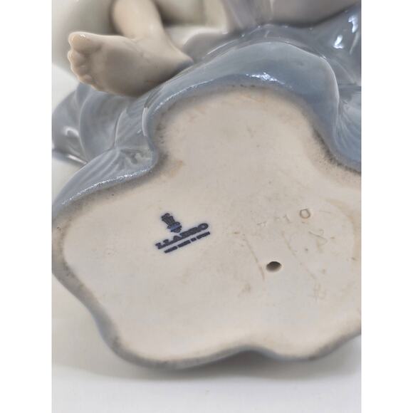 LLADRO Angel with Tambourine # 1320 Angel Sitting on Rock Spain - Picture 5 of 6